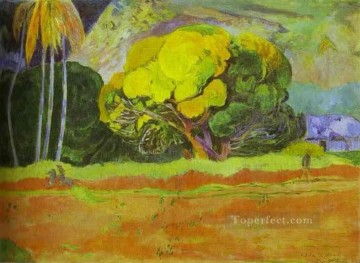  iv - Fatata te moua Al pie de una montaña Postimpresionismo Primitivismo Paisaje de Paul Gauguin
